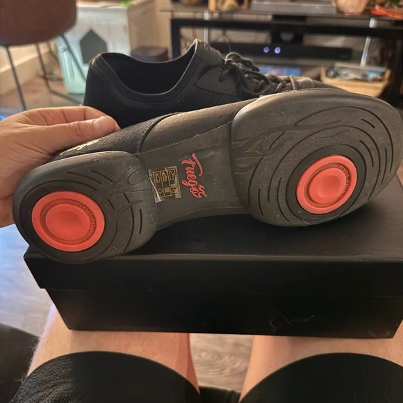 Fuegos Men's Black Dance Shoes split sole - Picture 4 of 5